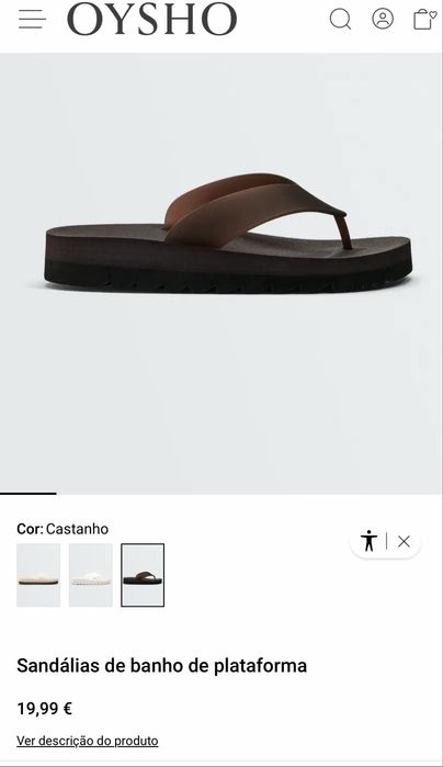 Sándalias de dedo Oysho, com plataforma 36/37