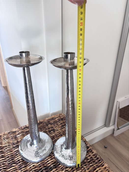 Conjunto de castiçais antigos 43 cm