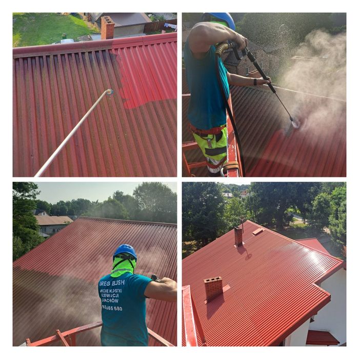 Mycie kostki brukowej, elewacji oraz dachów