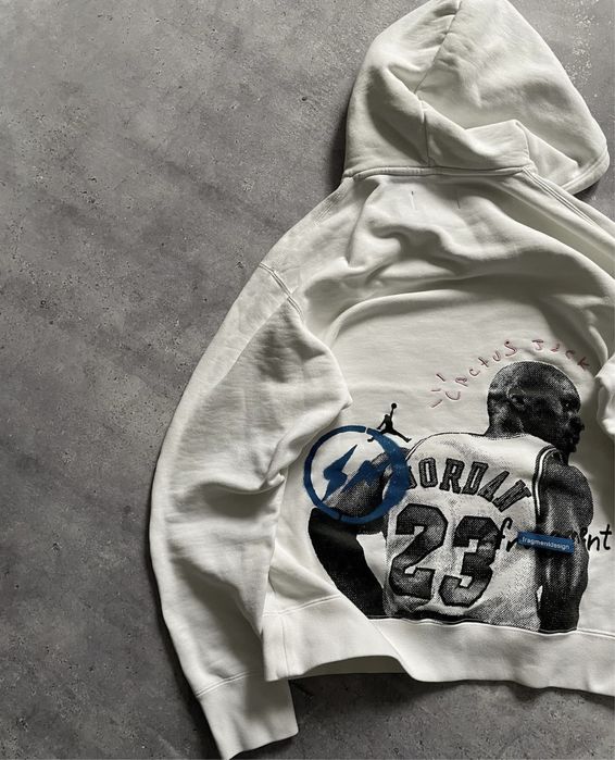 travis scott x jordan x fragment hoodie cream
