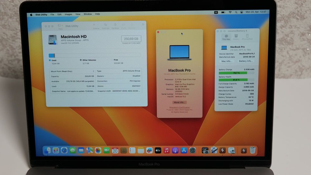  MacBook Pro 13” 2017 (A1708) i5 • 256GB • 16GB RAM #73