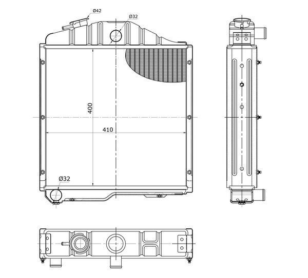 Chłodnica wody 5-rzędowa miedziana do Zetor