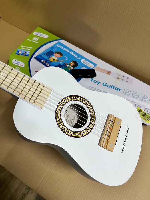 Gitara nowa biała akustyczna dziecięca