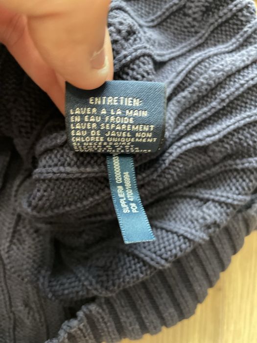Damski sweter warkocz Ralph Lauren Sport granatowy navy