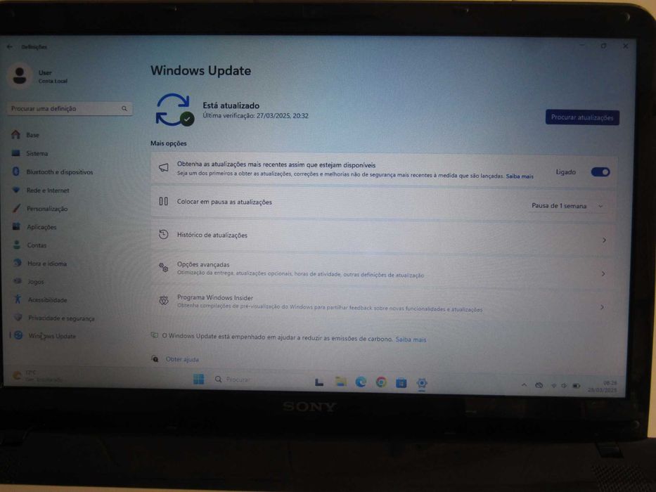 Notebook - SONY Vaio com SSD