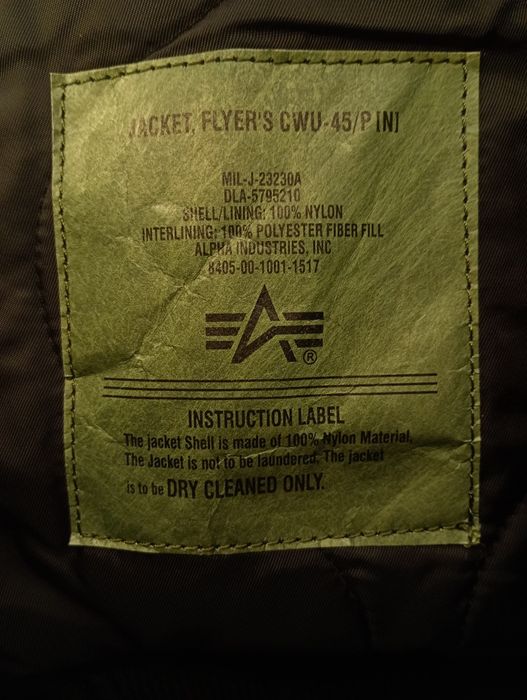 Alpha industries cwu 45 Бомбер