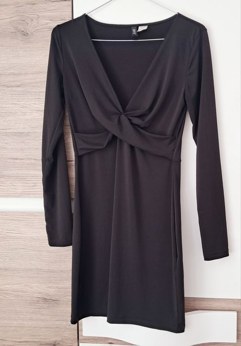 Sukienka czarna krótka mini H&M Divided 38M długi rękaw