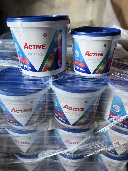 Сухі пральні порошки Active 0.4кг, 2.7кг, 5кг, 10кг, пакет, відро!