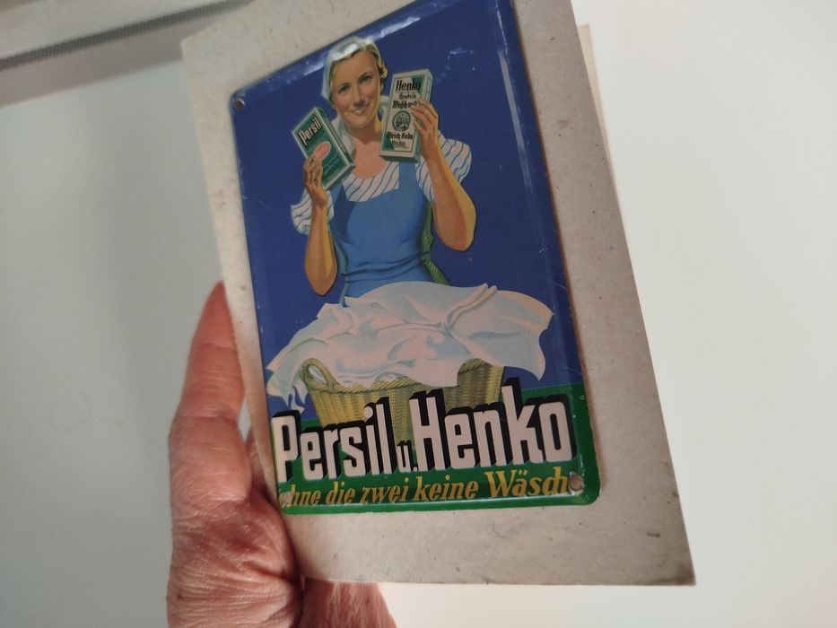Винтажная металлическая открытка, реклама Persil 1900 годов, Германия