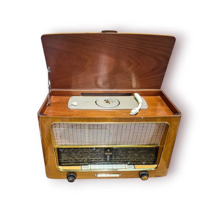 Rádio WEGA Vintage com Gira-Discos Integrado