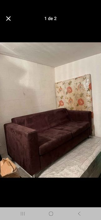 Sofa castanho veludo