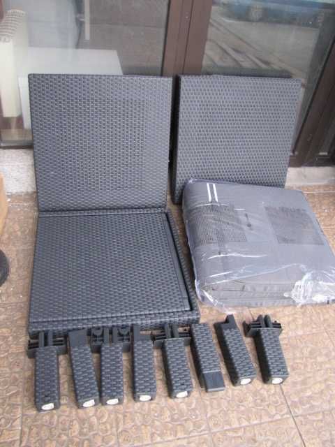 Leżak ogrodowy do opalania Allibert by Keter rattan z poduszką