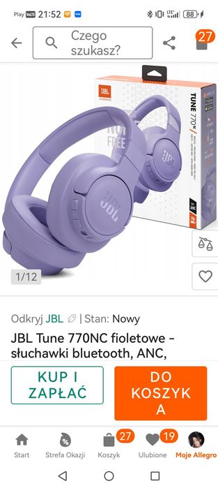 Jbl tune 770nc - fioletowe
