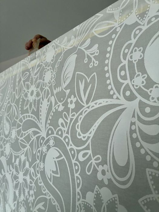 2x Roleta biała IKEA Liselott z pięknym wzorem kwiatowym 195x80 cm