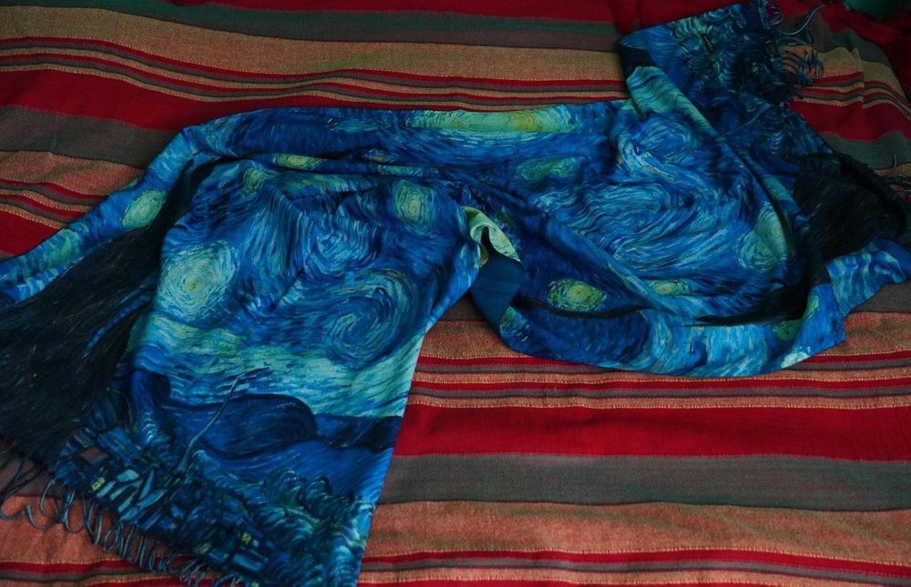 Шарф шаль кашемір рукавиці перчатки рукавички Ван Гог. Сенсорні