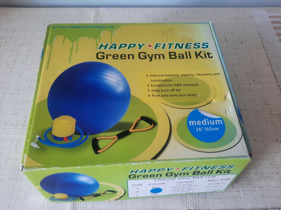 nowy zestaw do ćwiczeń piłka 65 cm, pompka, gumy