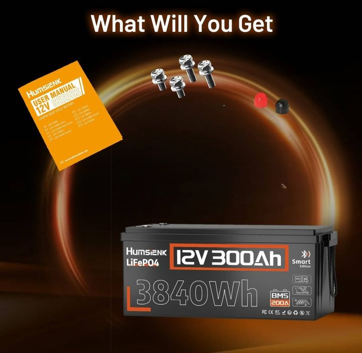 Акумулятор Humsienk 300Ah Новий LifePo4 200A BMS