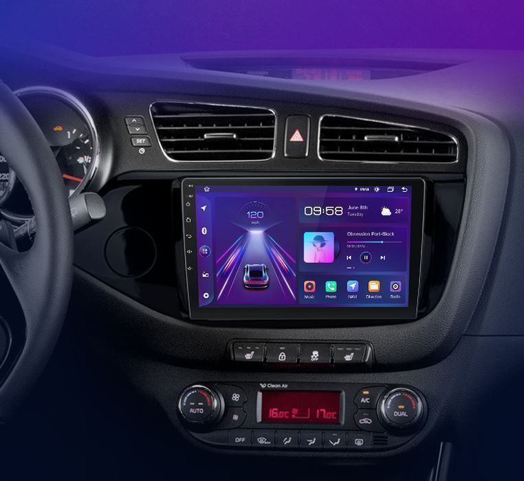 Radio Android 15 9” CarPlay Android Auto – Kia Ceed 2012–2018 2GB/32GB GPS Nawigacja Stacja Multimedialna WiFi Bluetooth DSP PL