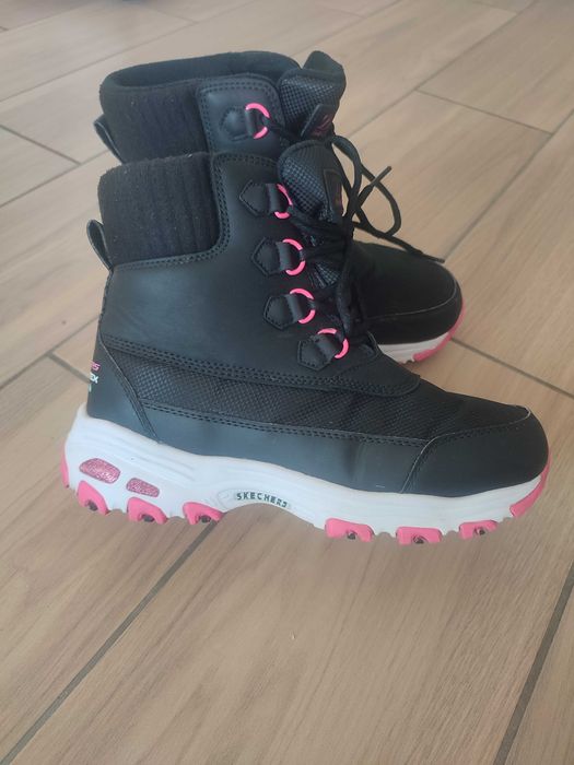 Zimowe ocieplane czarne buty Skechers 36r 23 cm
