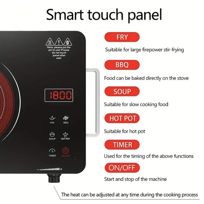 Инфракрасная плита BLUETRAX 2200W стеклокерамика / 4 режима / технологии Philips