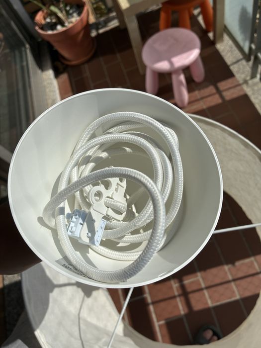 Candeeiro de Teto / Suspensão IKEA em Linho Branco (Ollsta + Nymö) Completo e Como Novo