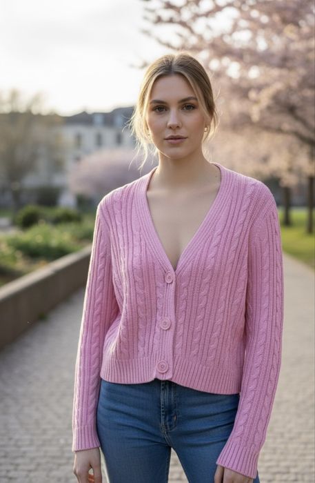 Casaco Stradivarius rosa NOVO