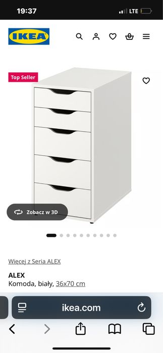 Kontener do biurka Alex ikea
