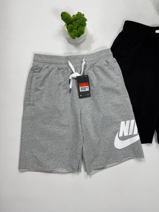 Шорти Nike чоловічі спортивні | Бавовняні літні шорти | Чорні/сірі /Шорти найк чоловічі
