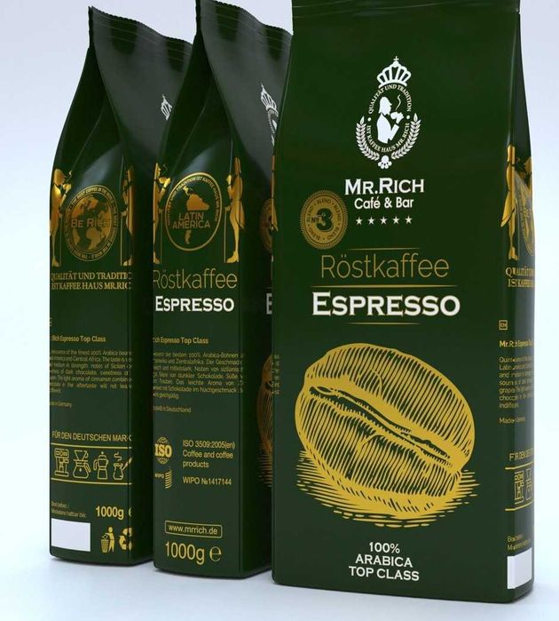 Кофе в зёрнах "Mr.Rich Espresso Top Class N3"(Эспрессо)1кг.100%Арабика
