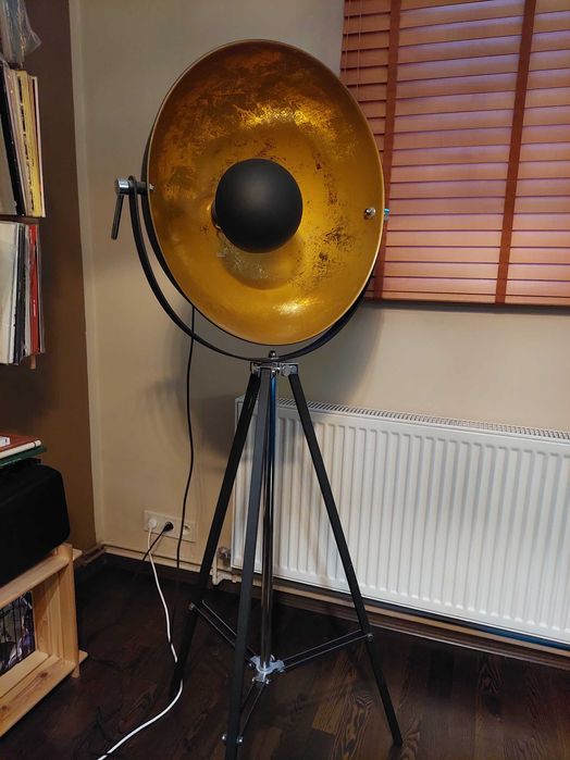 Lampa podłogowa industrial Studio czarno złota