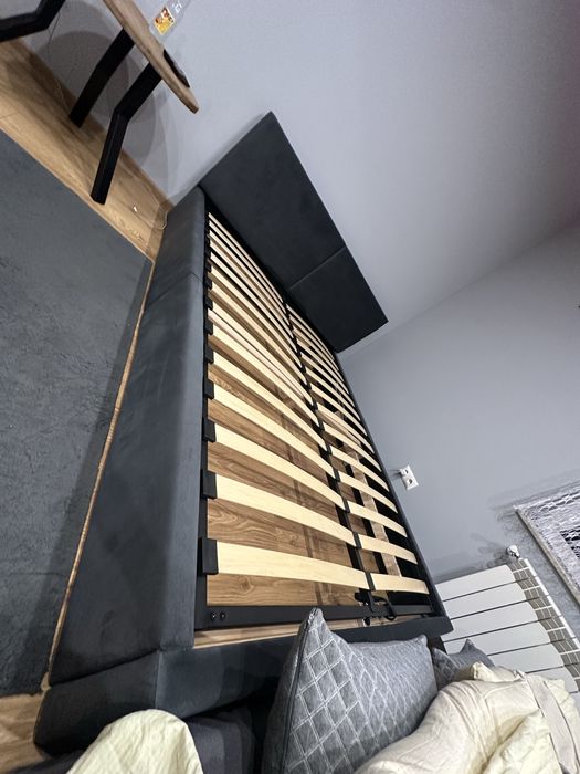 NOWE łóżko tapicerowane 160x200 | jasny szary - popiel |