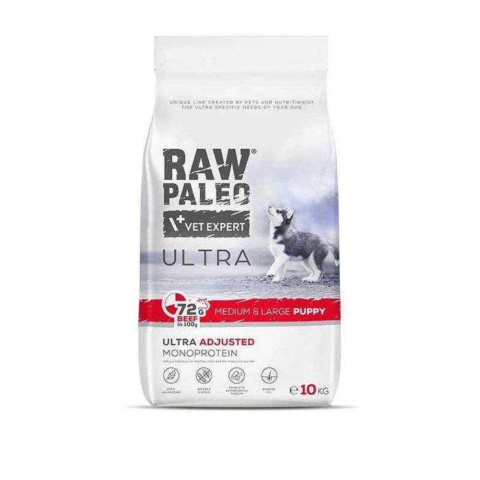 Karma monoproteinowa Vetexpert Raw Paleo Ultra Beef Puppy Medium/Large - wołowina (6,5kg)