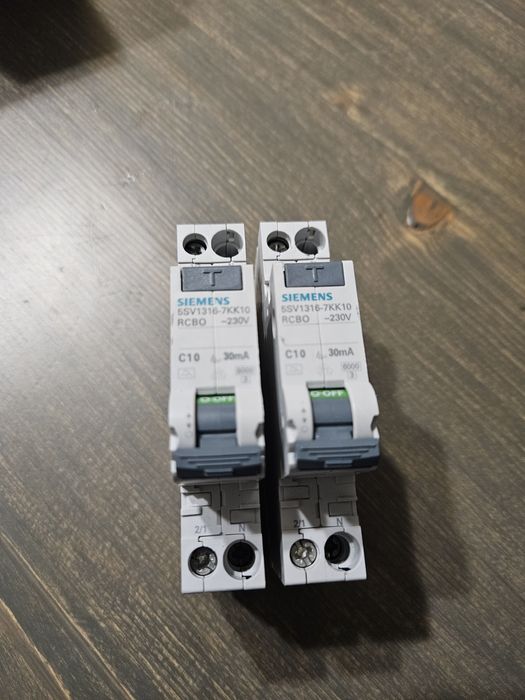 2szt. RCBO SIEMENS, C10 30mA, Siemens 5SV1316-7KK10