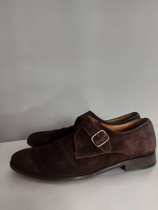 Buty Suitsupply półbuty zamszowe suede typu monki monk strop shoes sko