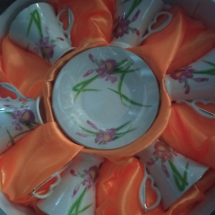 Новый кофейный сервиз на 6 персон хрусталь