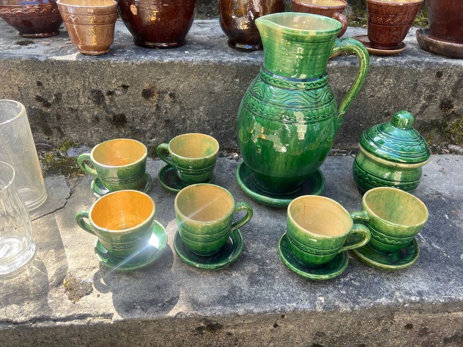 Serwis 6 filiżanek z dzbanem i cukiernicą Rędocin