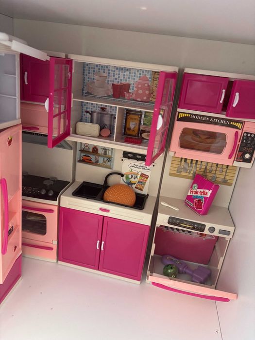 Mega duży domek dla barbie lalek, mebelki, akcesoria