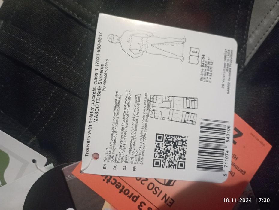 spodnie Mascot  Safe Supreme rozmiar 54 nowe