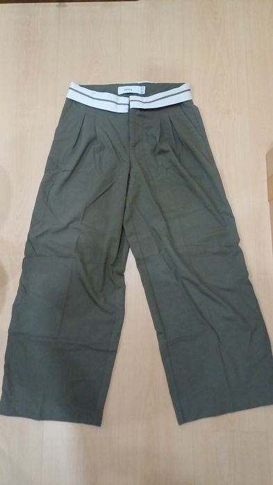 calças de fato, verde tropa