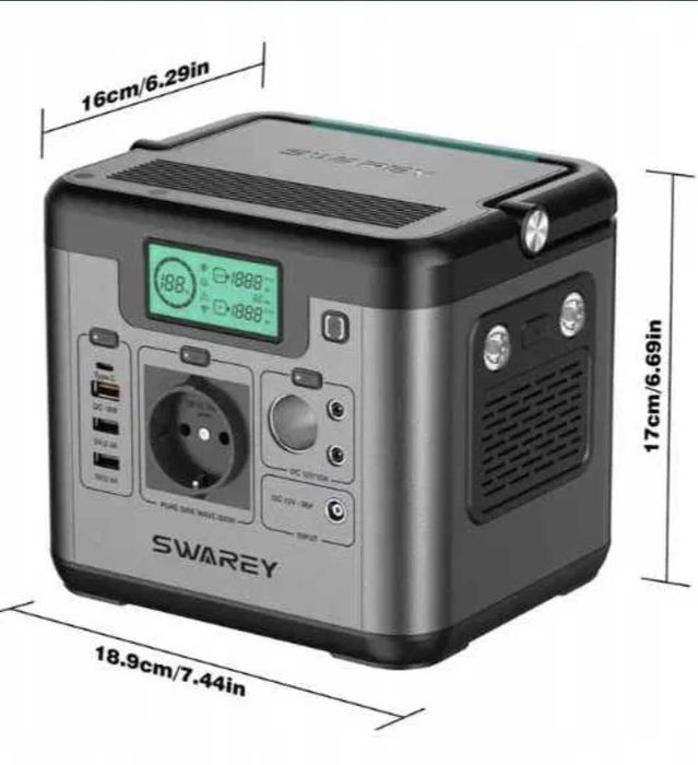 Портативна зарядна станція Swarey S500 Pro 518 Вт резервне живлення