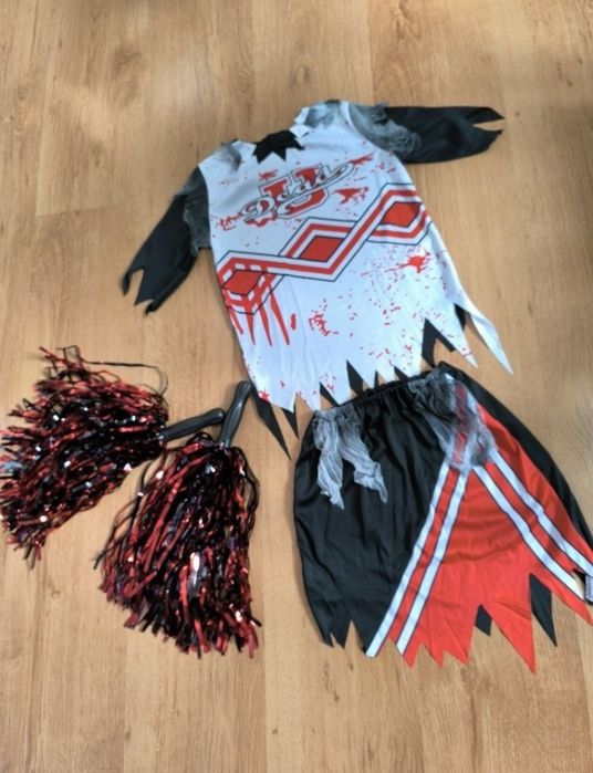 Strój dziecięcy na Halloween/ Cheerleaderka Zombie na 8/10 lat