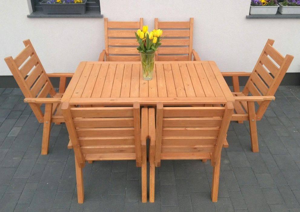 Meble ogrodowe drewniane, tarasowe nieskładane typ L