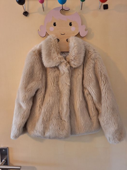 Beige Fleece Jacket for Ages 5–6