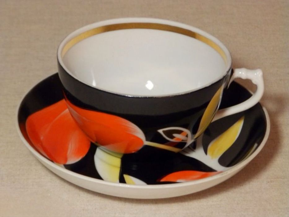 Чайный сервиз ТЮЛЬПАН Дулево фарфор СССР Красота! Сохранность ОТЛИЧНАЯ