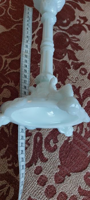 Castiçal vidro opalino branco