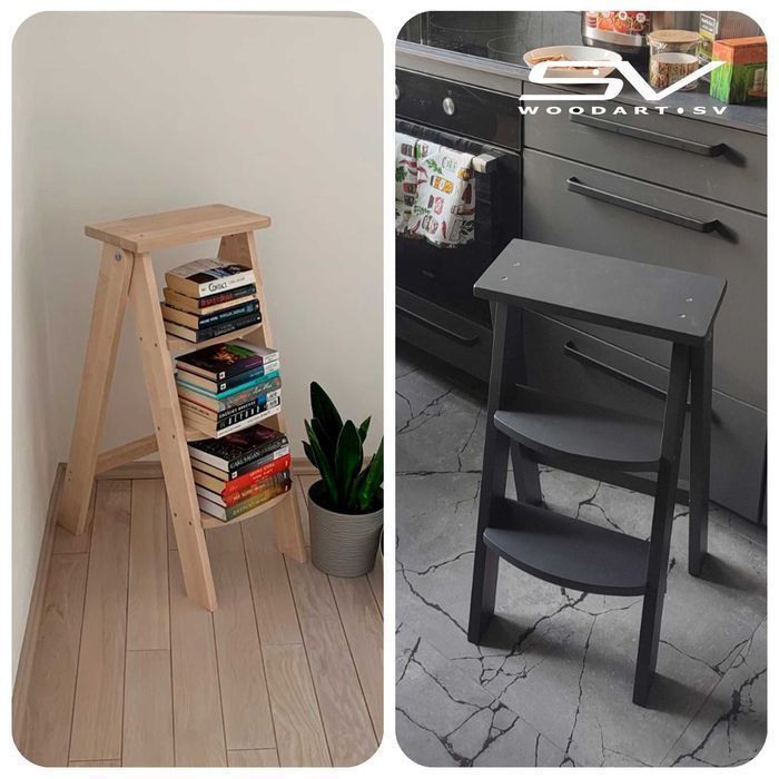 Стілець драбина деревяна для кухні Стул стремянка деревянная для кухни