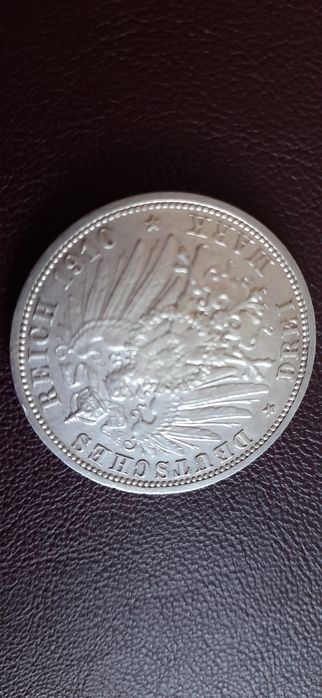 Монета 3 марки 1910 г.