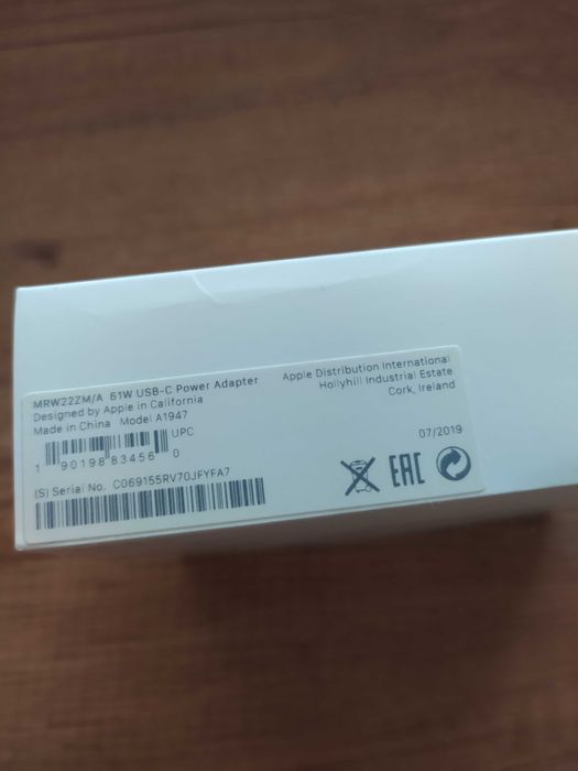 Apple nowa Ładowarka do Macbook USB-C 61 W