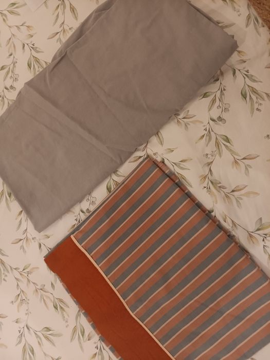 lençol cima de algodão para cama de solteiro e lencol de baixo.