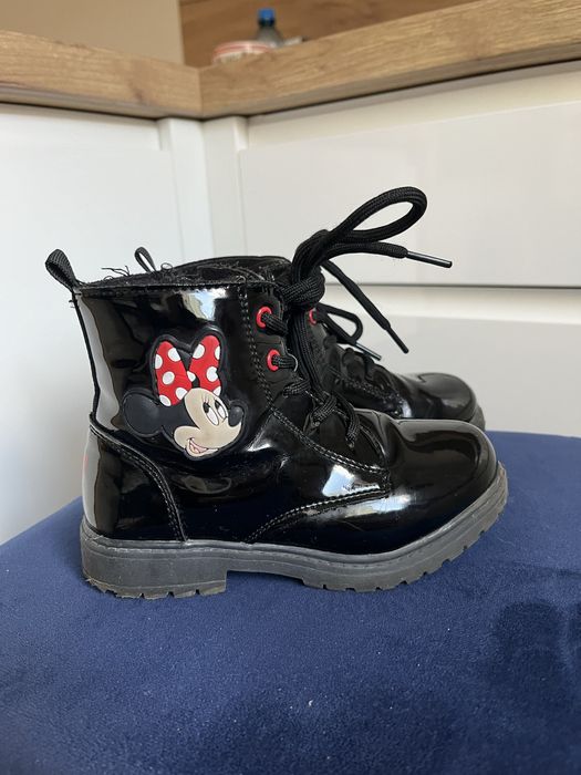Botki Minnie 27 czarne lakierowane